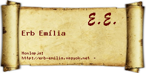 Erb Emília névjegykártya